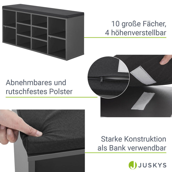 Schuhregal aus Holz 104 x 30 x 48 cm