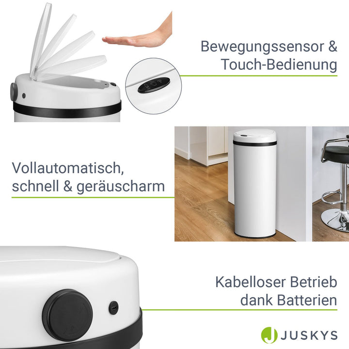 Runder Mülleimer mit Sensor