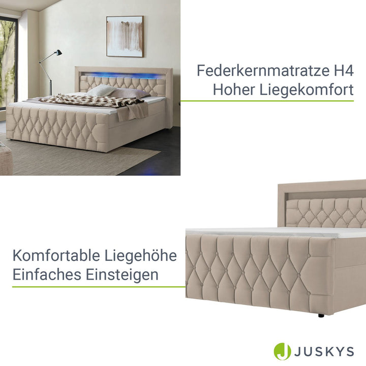 Boxspringbett Leona - Samt