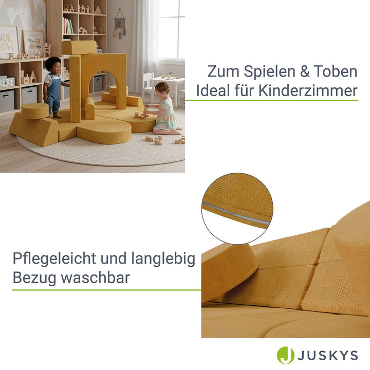 Kindersofa Kayo mit Cord Bezug & Kissen