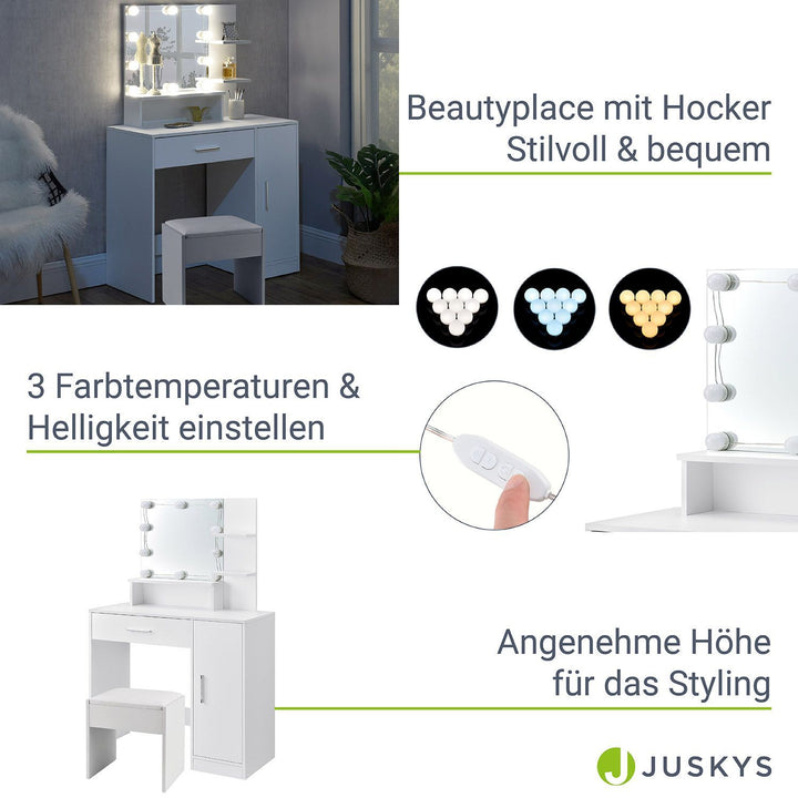 Schminktisch Zoey mit Hocker Melly