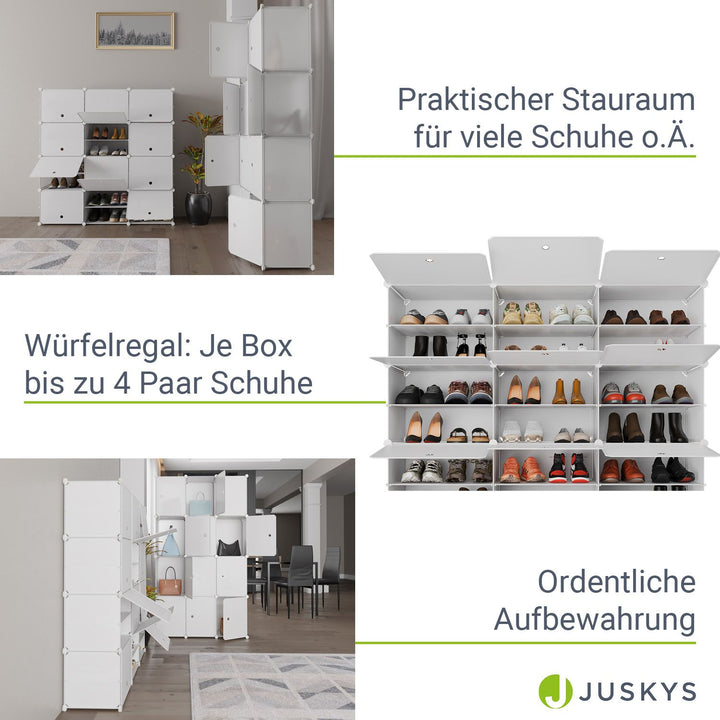 Schuhschrank mit Würfel & Türen