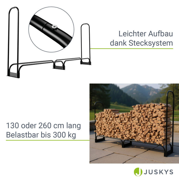 Kaminholzregal außen mit Abdeckung