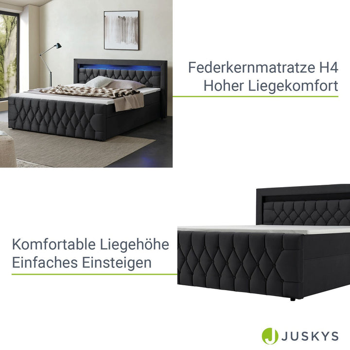 Boxspringbett Leona - Samt