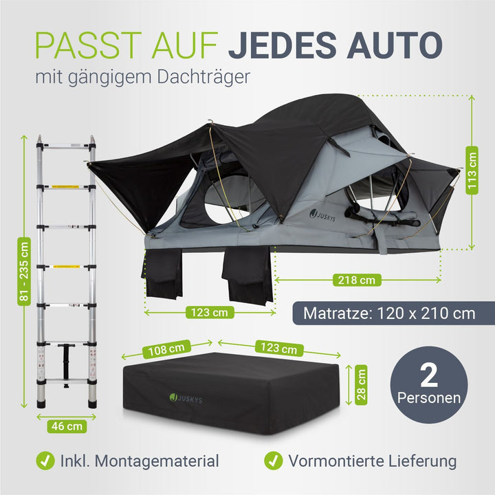 Dachzelt Lago für 2-3 Personen