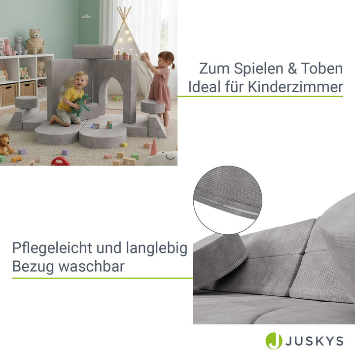 Kindersofa Kayo mit Cord Bezug & Kissen