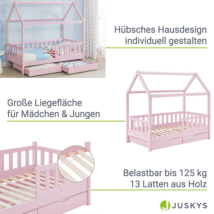 Kinderbett Marli 80 x 160 cm mit Bettkasten