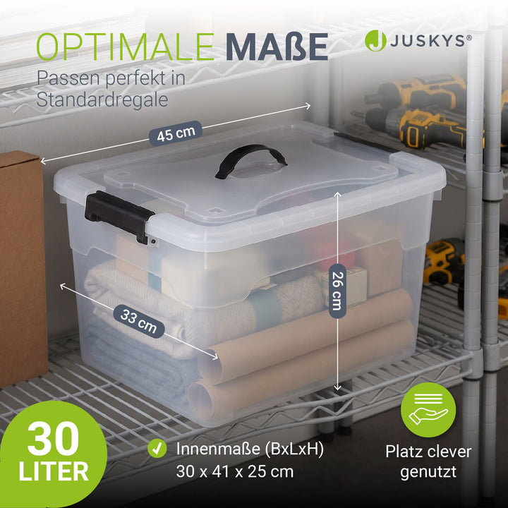 Aufbewahrungsbox mit Deckel transparent & stapelbar