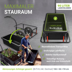Transportanhänger / Fahrradanhänger 90 Liter
