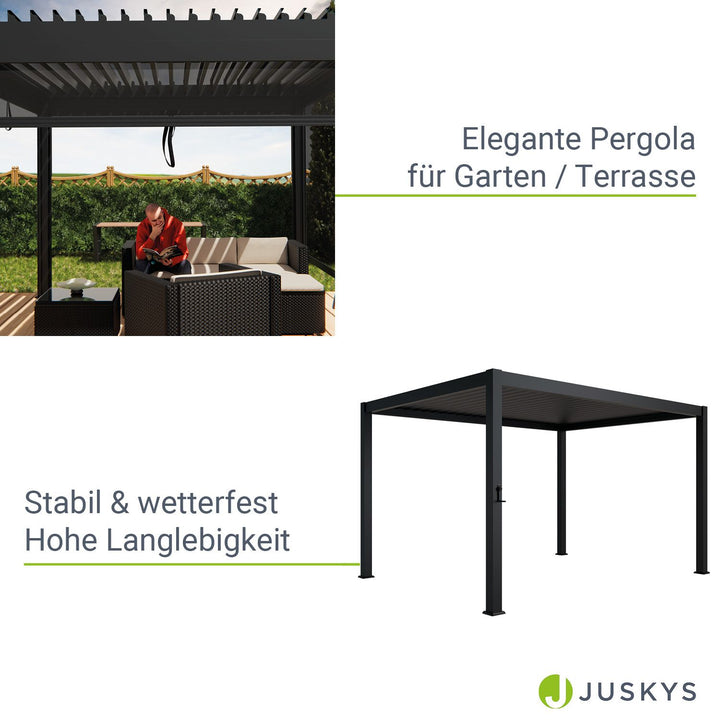 Lamellendach Tahiti 3 x 4 m inkl. 1x Seitenwand 4 m