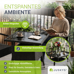 Eckiger Polyrattan Gartentisch Yoro