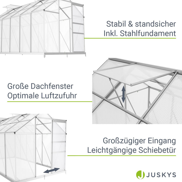 Aluminium Gewächshaus mit Fundament