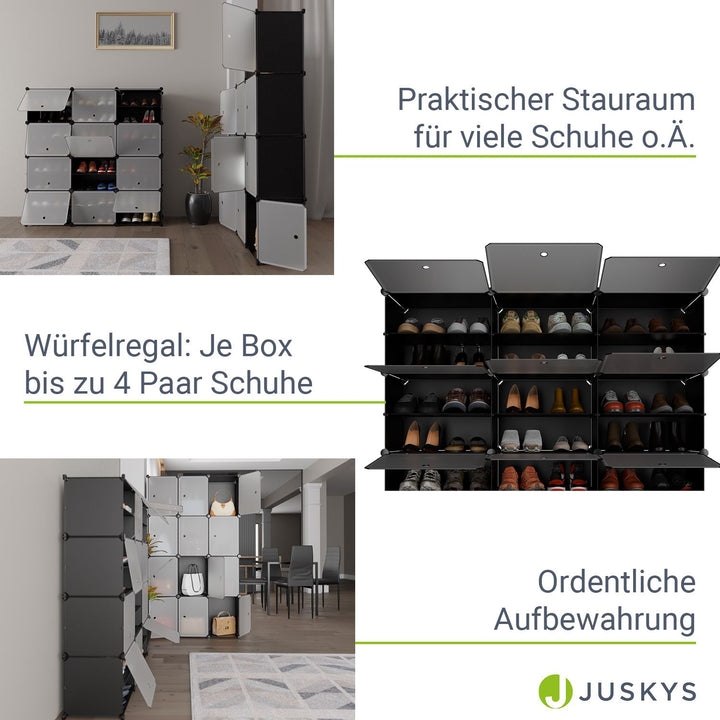 Schuhschrank mit Würfel & Türen