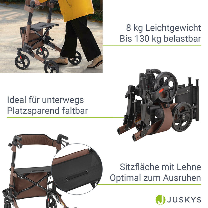 Aluminium Rollator Vital mit Sitz