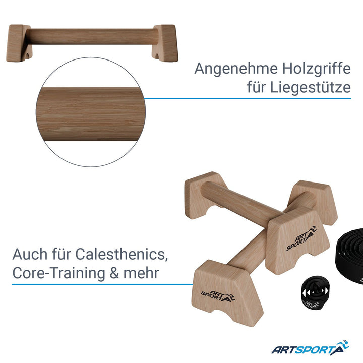 Liegestützgriffe aus Holz