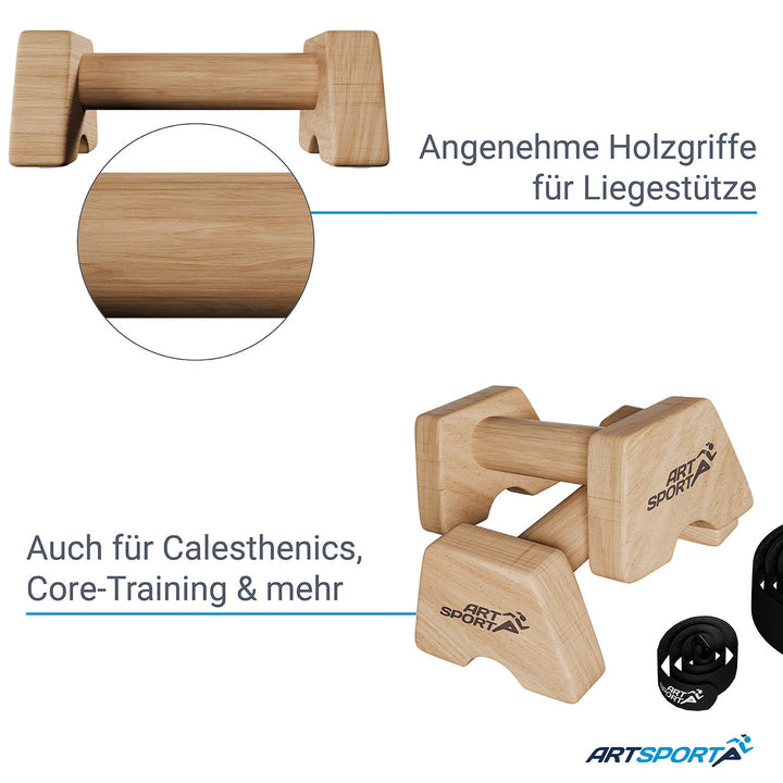 Liegestützgriffe aus Holz