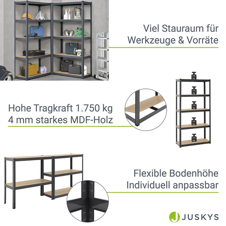 Lagerregal Basic 2er Set 180 x 90 x 40 cm