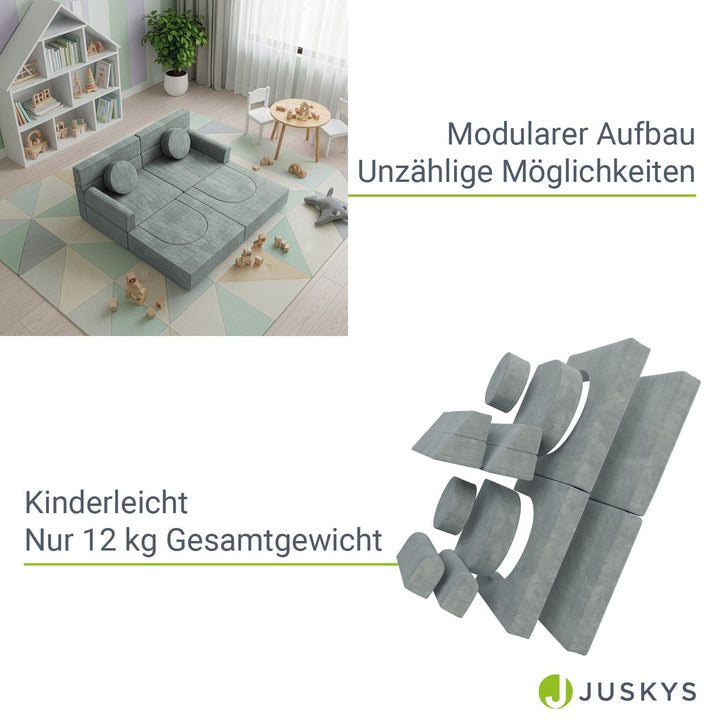 Kindersofa Kayo mit Cord Bezug & Kissen