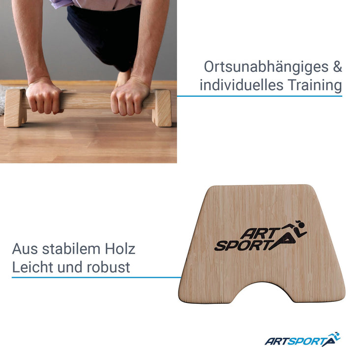 Liegestützgriffe aus Holz