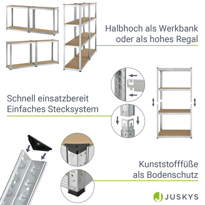 Lagerregal Easy 2er Set 160 x 80 x 40 cm