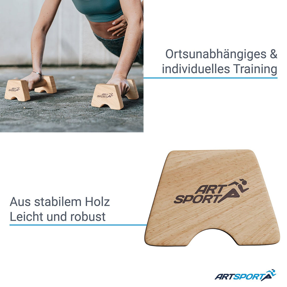 Liegestützgriffe aus Holz