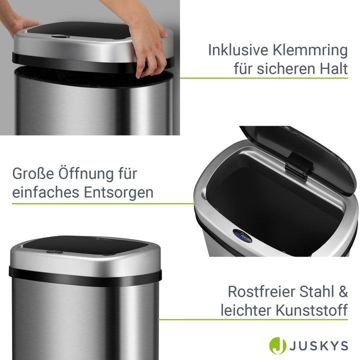 Rechteckiger Mülleimer mit Sensor