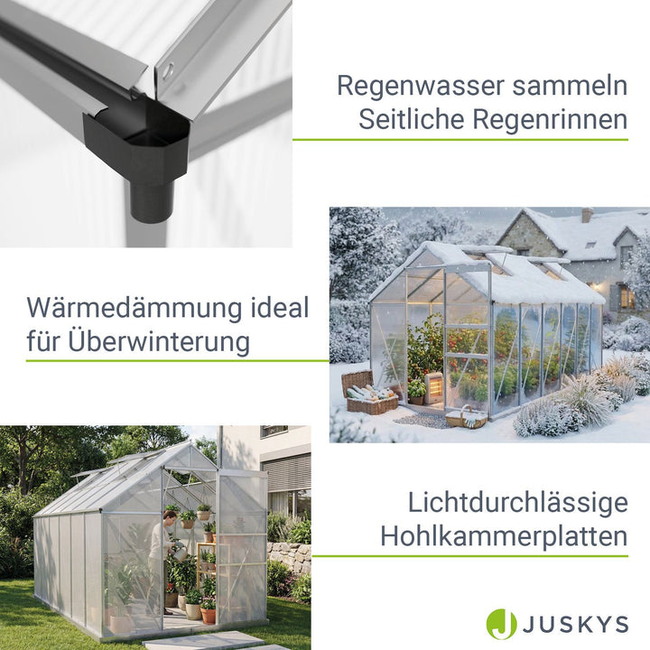 Aluminium Gewächshaus mit Fundament