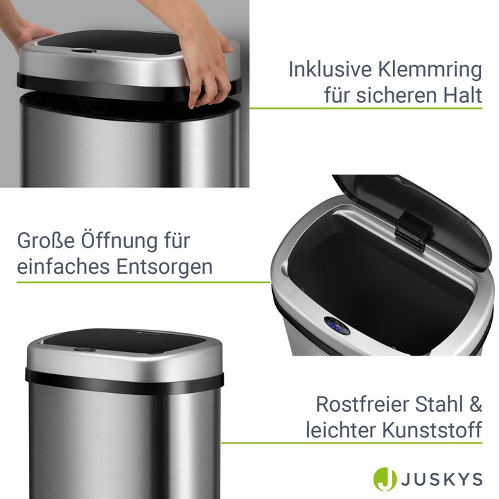 Rechteckiger Mülleimer mit Sensor