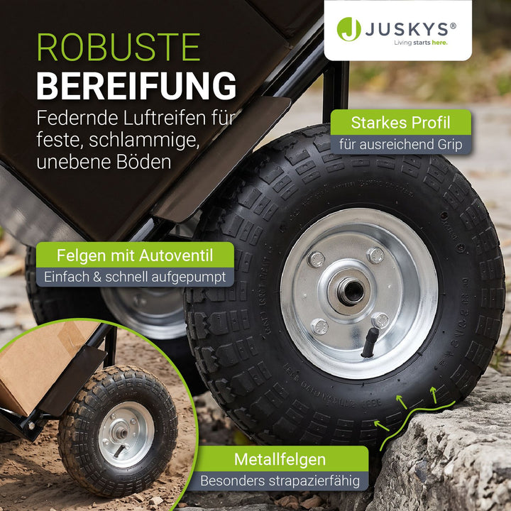 Sackkarre Basic in schwarz mit roten Griffen klappbar