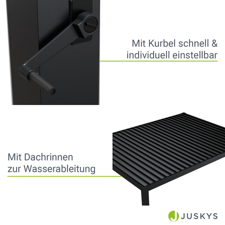 Lamellendach Tahiti 3 x 4 m inkl. 1x Seitenwand 3 m