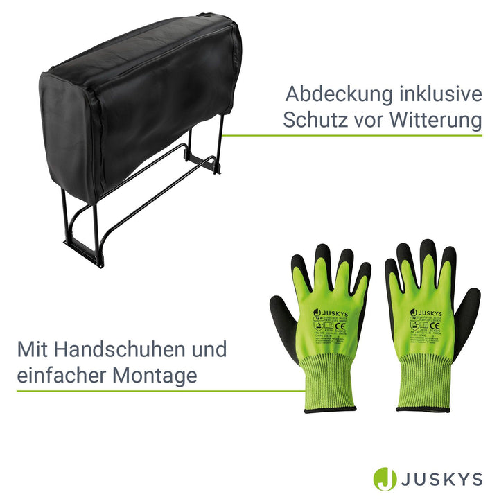 Kaminholzregal außen mit Abdeckung