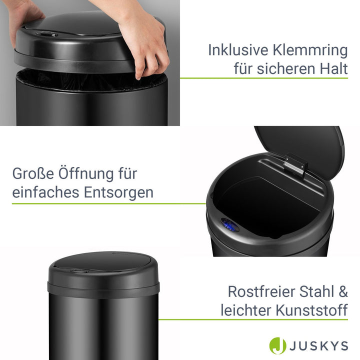 Runder Mülleimer mit Sensor