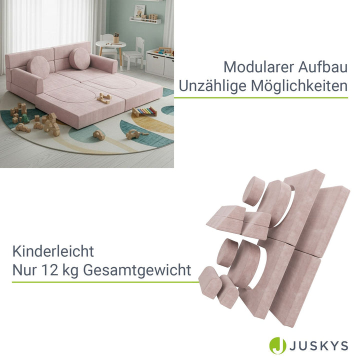 Kindersofa Kayo mit Cord Bezug & Kissen