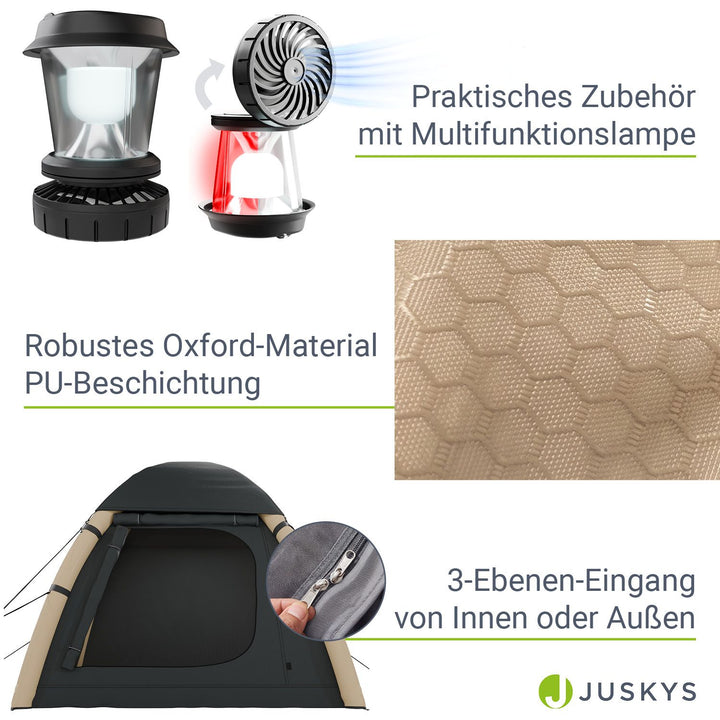 Aufblasbares Zelt mit Zubehör für 1-4 Personen