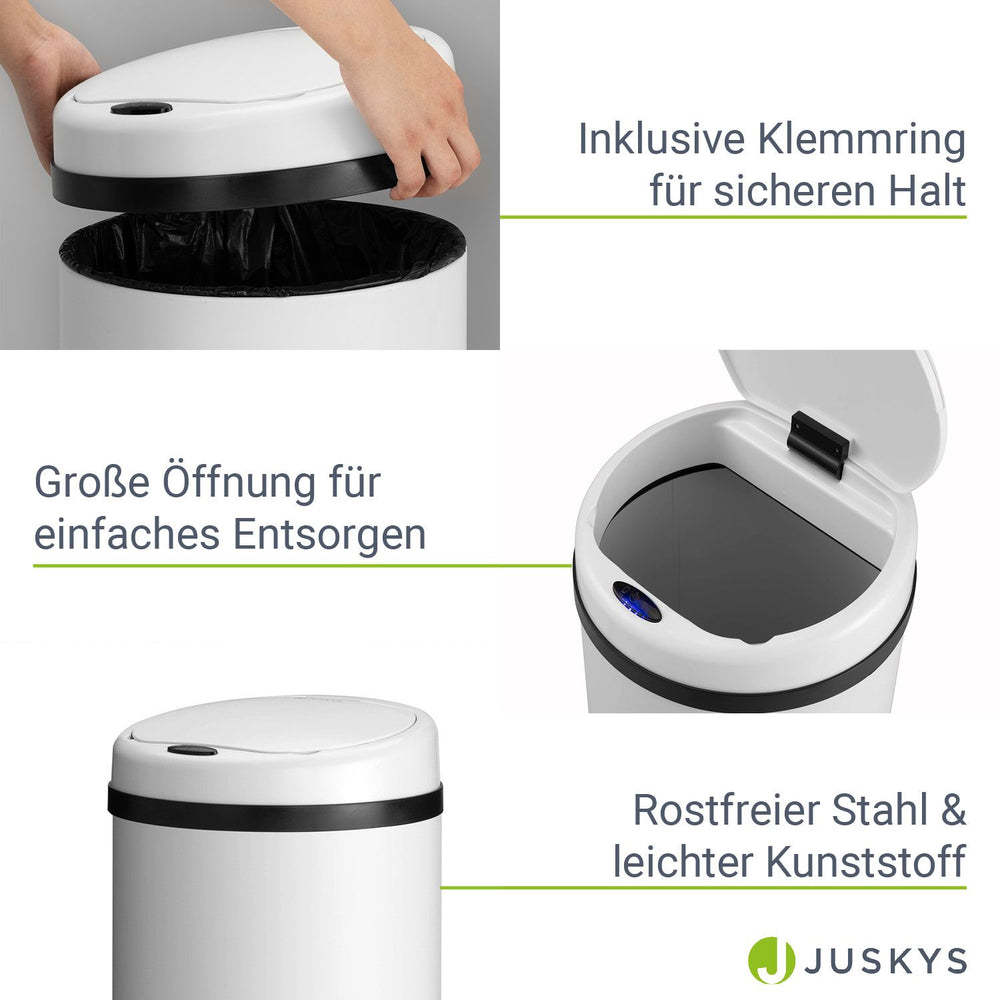 Runder Mülleimer mit Sensor