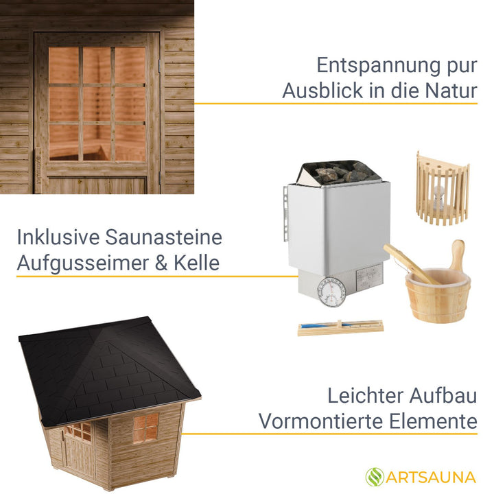 Outdoor Saunahaus Eldur - 8 kW