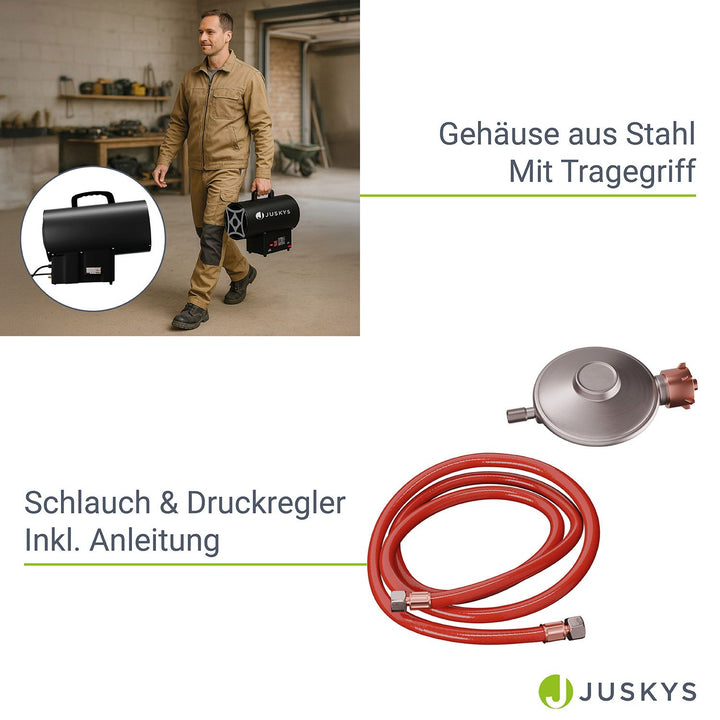 Gasheizgebläse in Schwarz