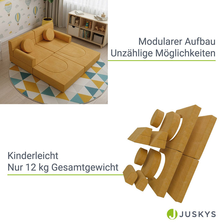 Kindersofa Kayo mit Cord Bezug & Kissen