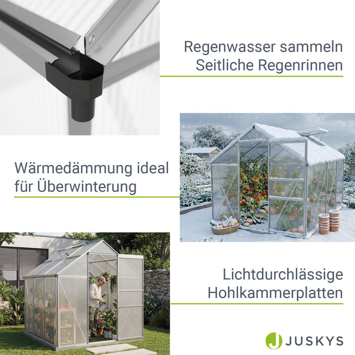 Aluminium Gewächshaus mit Fundament
