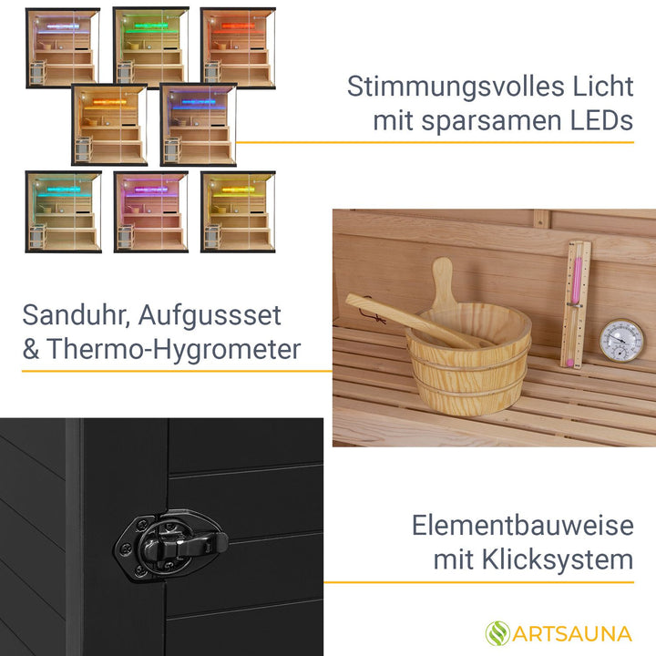 Traditionelle Sauna Vantaa - Schwarz