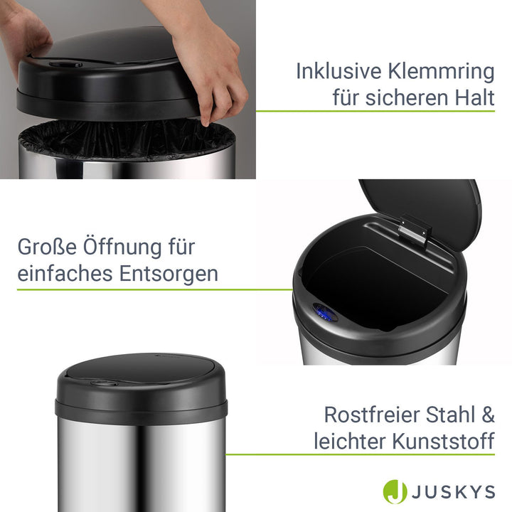 Runder Mülleimer mit Sensor