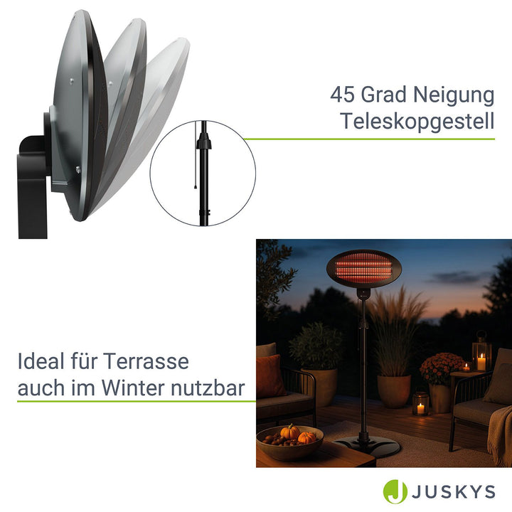 Infrarotstrahler 2000W Schwarz außen