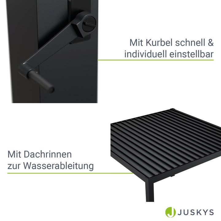 Lamellendach Tahiti 3 x 3 m inkl. 1x Seitenwand 3 m
