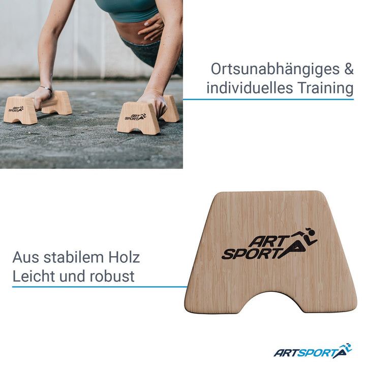 Liegestützgriffe aus Holz