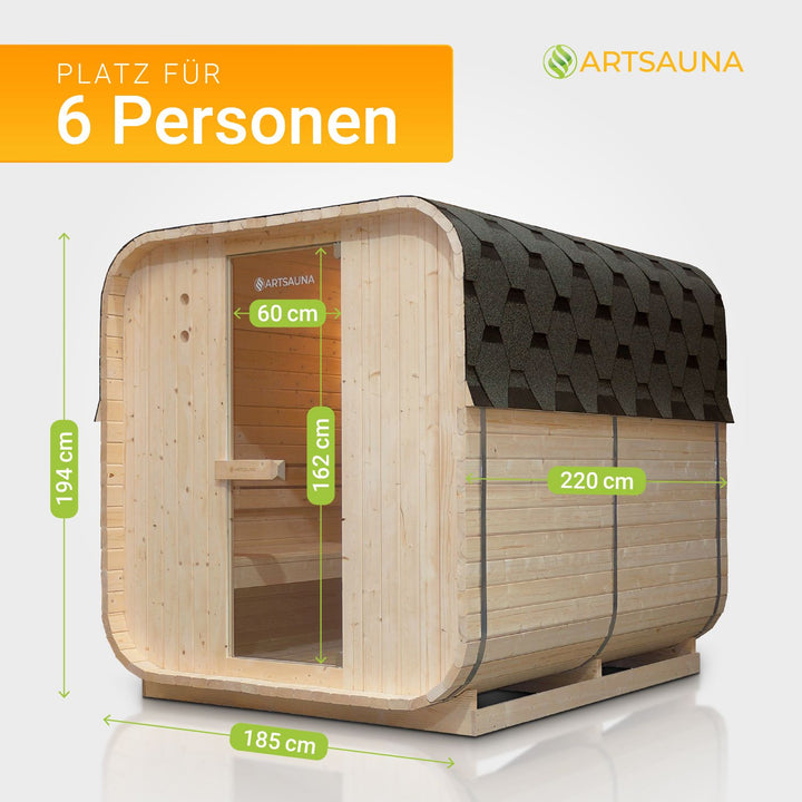 Fasssauna quadratisch Nolvik