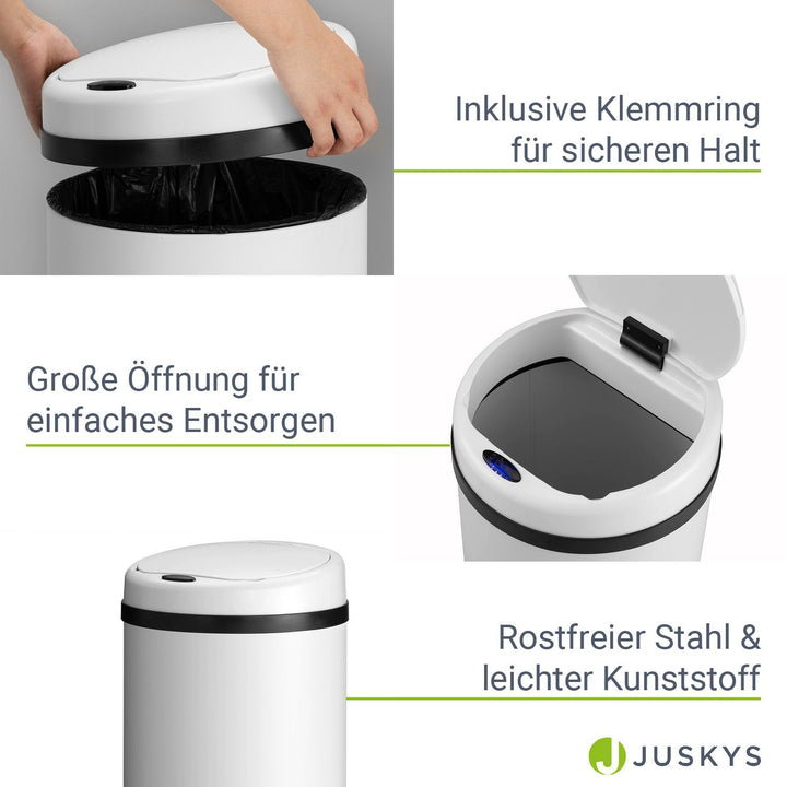 Runder Mülleimer mit Sensor