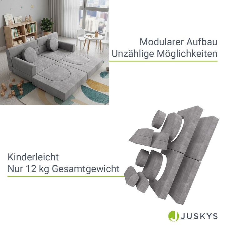 Kindersofa Kayo mit Cord Bezug & Kissen