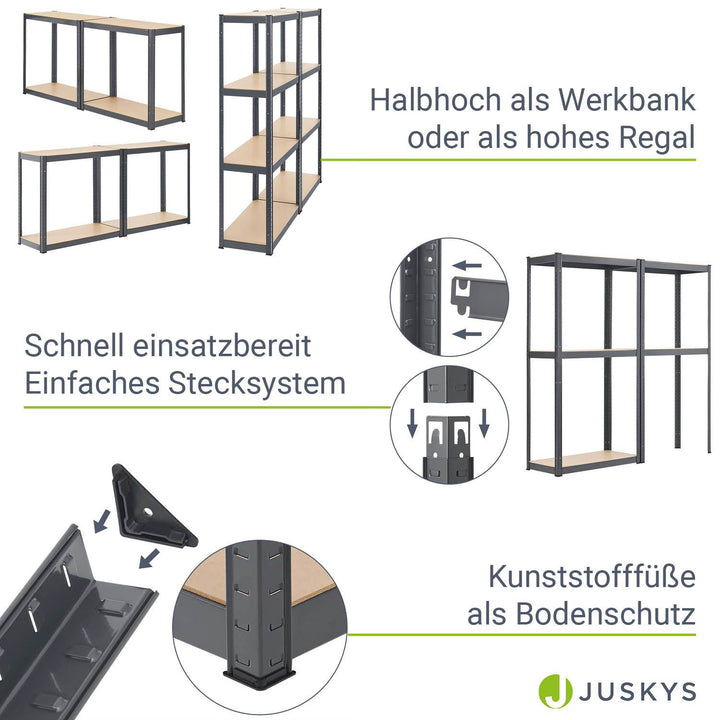 Lagerregal Easy 2er Set 160 x 80 x 40 cm