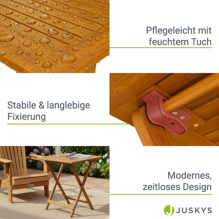 Klappbarer Holztisch für Balkon & Garten