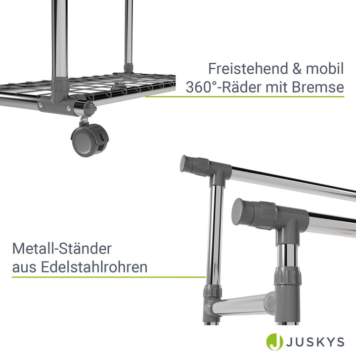 Metall Kleiderständer auf Rollen